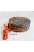 coloring rattan circle sling leather bags black color